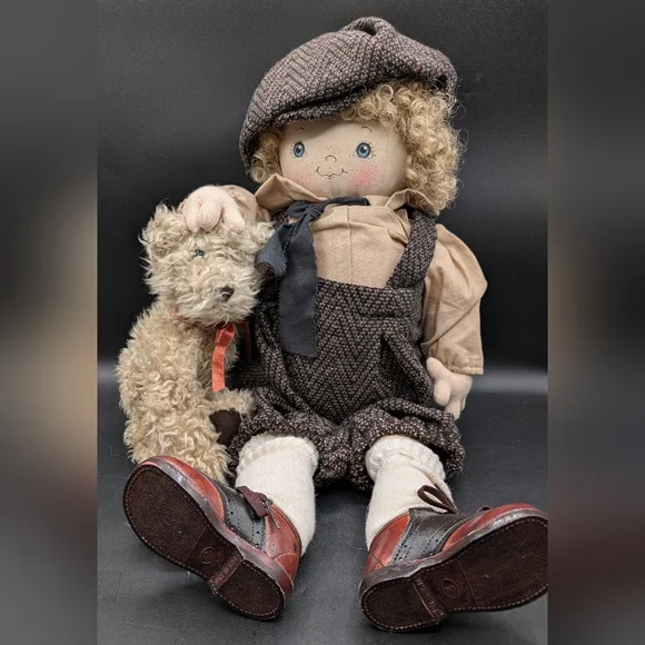 Vintage Jan Shackelford Sneakers 'n Lace #10 OOAK Muslin Doll 1994 Boy Tomboy